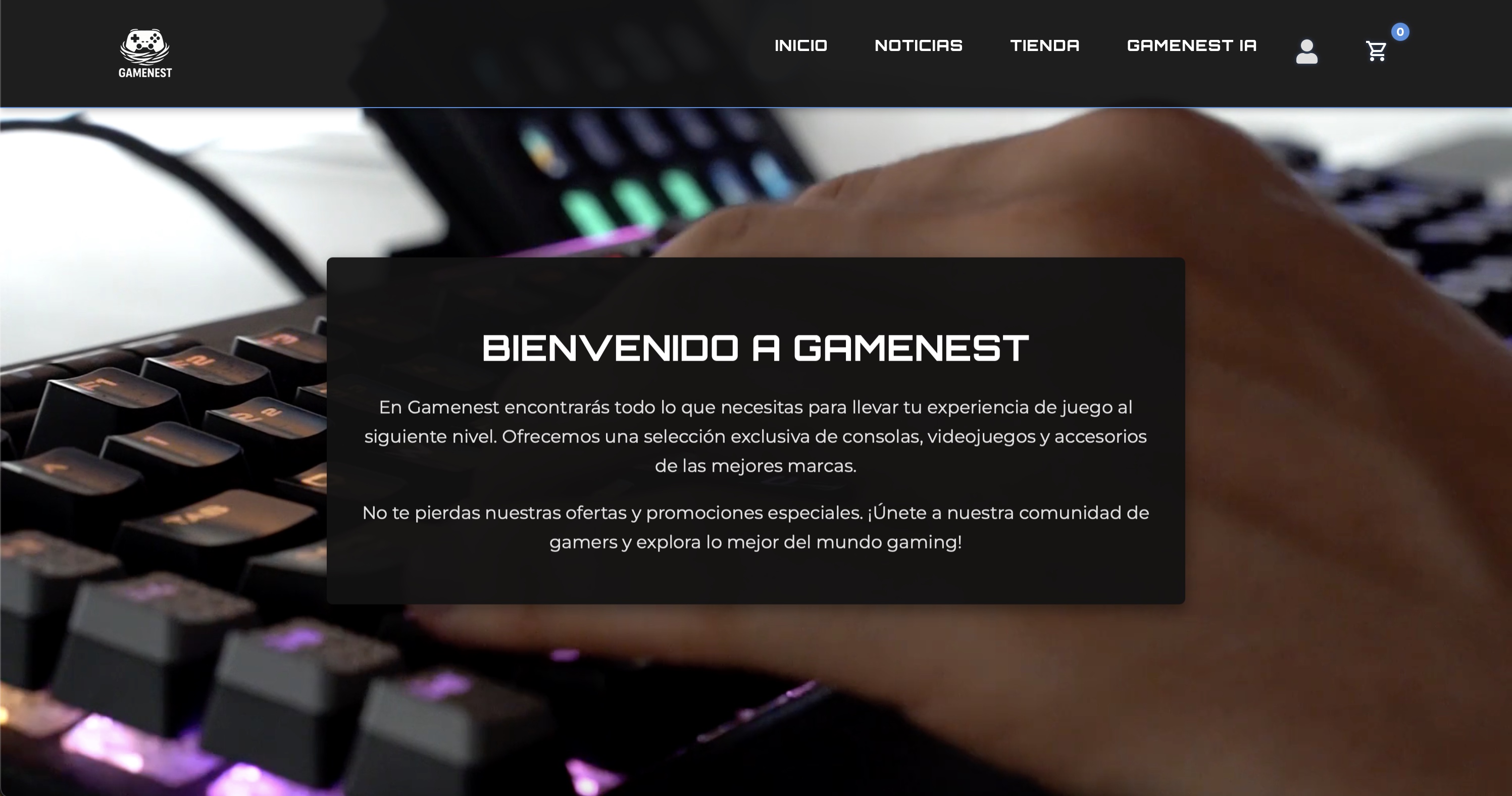 Captura de GameNestHub